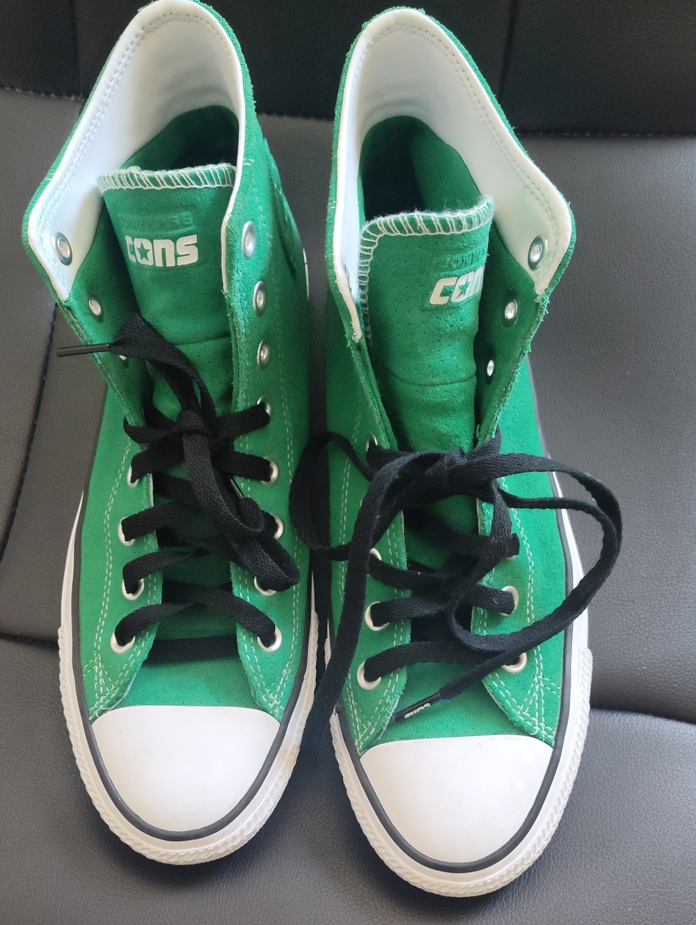Converse  Green High-Top Sneakers with Black Laces
